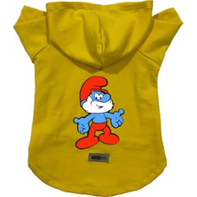 Uravas Store Kapişonlu Polar Sweatshirt Köpek ve Kedi Kıyafeti & Elbisesi - Sarı Şirin Baba Xl Beden