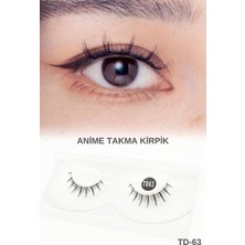 Uravas Store Ruby Face Anime Takma Kirpik - Şeffaf Dip Kısım Tam Boy Doğal Ipek Takma Kirpik (1 Çift) No: Td-63