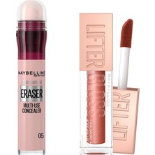 Uravas Store Maybelline New York Instant Anti Age Eraser Kapatıcı- 05 Brighten & Maybelline New York Lifter Gloss Nemlendirici Dudak Parlatıcısı - 009 Topaz