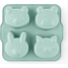 Uravas Store 4’lü Hayvan Figürlü Kek Kalıbı, Yapışmaz Silikon Isıya Dayanıklı Mini Kek Yapma Aparatı, Muffin Cupcake ve Çikolata Hazırlığı Için Pratik Hayvan Şekilli Pişirme Kalıbı