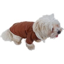 Uravas Store Kedi ve Köpek Kıyafeti & Elbisesi Ceketi Yeleği Kahverengi Kürklü Ceket Xl