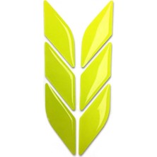 Uravas Store Araç Otomobil Motosiklet Bisiklet Floresan Sarı 6 Parça Çok Amaçlı 3D Sticker