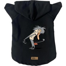 Uravas Store Kapişonlu Polar Sweatshirt Köpek ve Kedi Kıyafeti & Elbisesi Siyah IR005 Xs