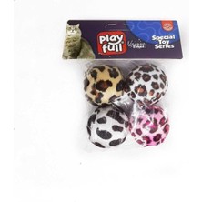 Uravas Store Playfull Kumaş Top Kedi Oyuncağı 3,5 cm 4'lü Beyaz