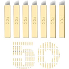 Uravas Store 50 Adet Tek Kullanımlık Kaş Mikroblading, Microblading Kalemi, Kaş Microblading, Pcd 12 Pin Şekilli Manuel Microblading Aracı (0,25 MM-12P)