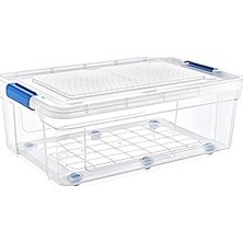 Uravas Store Glassy Şeffaf Tekerlekli 60 L Saklama Kabı - 47,5X69,5X27,5 (H) cm