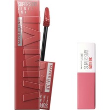 Uravas Store Maybelline New York Super Stay Vinyl Ink Uzun Süre Kalıcı Likit Parlak Ruj 35 Cheeky & Mini Super Stay Matte Ink Likit Mat Ruj - 15 Lover Makyaj Seti