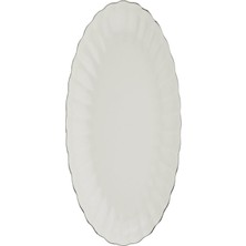 Uravas Store Kütahya Porselen Bone Luz Platin File Kayık Tabak 27X19CM Tekli BNLZF28KY220