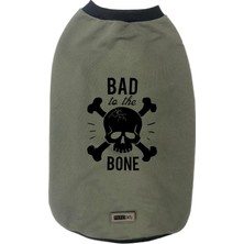Uravas Store Yeni Sezon Köpek ve Kedi Kıyafeti - Koyu Yeşil Bad To The Bone Xs Beden