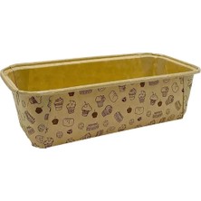 Uravas Store 25'li Jumbo Büyük Boy Baton Kek Kalıbı Kraft Kek Desenli Muffin Kek Kapsülü, 23X7 cm