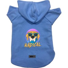 Uravas Store Kapişonlu Polar Sweatshirt Köpek ve Kedi Kıyafeti & Elbisesi Mavi Radical Xl