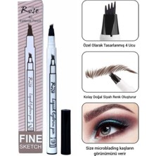 Uravas Store Rose Microblading Etkili Kalıcı Kaş Kalemi Ucu Tırtıklı Kahverengi