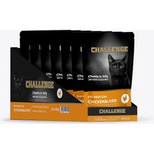Uravas Store Challenge Pouch Challenge Tavuklu Ciğerli Yetişkin Kedi Yaş Mama 85GRX24AD