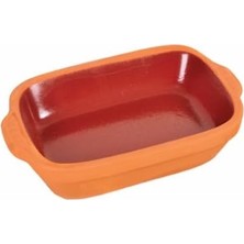 Uravas Store 2'li Mini Dikdörtgen Sırlı Toprak Fırın Tepsi Takım(23 * 13 * 4 Cm), Toprak Tencere Güveç Kap