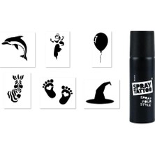 Uravas Store Cadı Zebra Spray Tattoo Geçici Sprey Dövme Seti