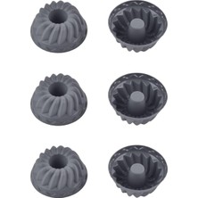 Uravas Store Antrasit, Silikon Mini Kek ve Muffin Kalıbı, 7x3 Cm, Bpa Içermez, Fırında Kullanılır, Makinede Yıkanabilir, 6 Adet