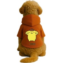 Uravas Store Baskılı Içi Polarlı Köpek ve Kedi Kıyafeti & Elbisesi - Turuncu Renk Kapüşonlu Hoodie BB6E2, Xl