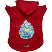 Uravas Store Kapişonlu Polar Sweatshirt Köpek ve Kedi Kıyafeti & Elbisesi Kırmızı Scuerou Xl