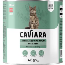 Uravas Store Sos Içinde Et Parçacıklı Dana Etli Kısır Kedi Maması Konservesi 415 gr KL-107