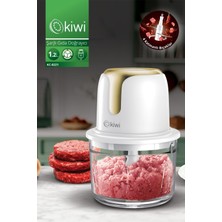 Uravas Store Kıwı KC-8221 Kablosuz Şarjlı Gıda Doğrayıcı – 1.2l Cam Hazne, Paslanmaz Çelik Bıçaklı Mutfak Robotu Beyaz