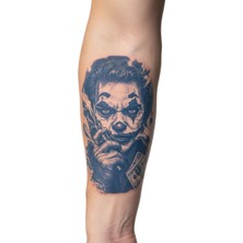 Uravas Store Joker Şans Yarı Kalıcı Aylık Geçici Dövme Yapıştırm Dövmeler 18X11 cm