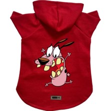 Uravas Store Kapişonlu Polar Sweatshirt Köpek ve Kedi Kıyafeti & Elbisesi Kırmızı Courage S