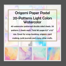 Uravas Store Independently Published Origami Paper Pastel 20-Patterns Light Colors Watercolor: 40 Double Sided Sheets With Watercolor Patterns. 20 Patterns 2 Sheets Each. Total 80 Pages 8.5" x 8.5" Size.