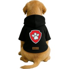 Uravas Store Baskılı Içi Polarlı Köpek ve Kedi Kıyafeti & Elbisesi - Siyah Renk Kapüşonlu Hoodie BDD64 5xl