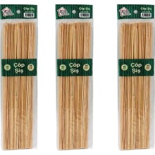 Uravas Store Smartizi 3 Paket Bambu Çöp Şiş Seti (40'lı x 3) - 25 cm Doğal Izgara ve Sunum Çubuğu