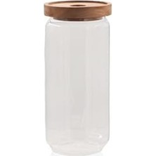 Uravas Store Ahşap Kapaklı Cam Saklama Kabı 1000 ml