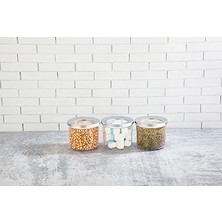 Uravas Store Vip Ahmet Yuvarlak Lüks Saklama Kabı, Krom Kapak 3X400 ml