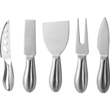 Uravas Store Çelik 5 Parça Silver Peynir Bıçağı Seti Peynir Dilimleyici CIN621BY