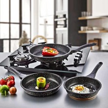Uravas Store Porsima Eda ZK-902 Tava Seti - 3lü Döküm Tava - Döküm Tava Seti - Yanmaz Yapışmaz Tava Seti
