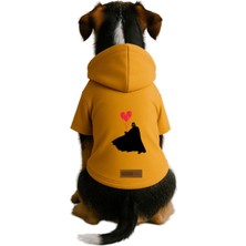 Uravas Store Baskılı Içi Polarlı Köpek ve Kedi Kıyafeti & Elbisesi - Sarı Renk Kapüşonlu Hoodie B5875, M
