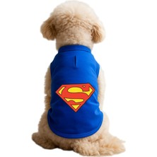 Uravas Store Kedi ve Köpek Kıyafeti & Elbisesi Saks Mavi Superman Atlet Xl