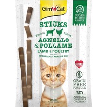 Uravas Store Gimcat Sticks Kuzu Etli Tavuklu Tahılsız Ödül Çubukları (4 x 5 Gr)