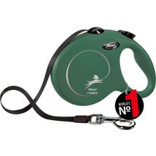 Uravas Store Flexi Classic L Kayış 5 M Zeytin Yeşili, Rulo Tasma 50 Kg'a Kadar Köpekler Için