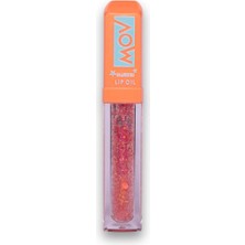 Uravas Store Mov Glitter Lip No:4, Turuncu Işıltılı Dudak Parlatıcısı, Nemlendirici Simli Lip Gloss, 4 ml