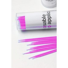 Uravas Store Ruby Face Microbrush Ipek Kirpik Çubukları 100 Adet Mikrobrush Fırça