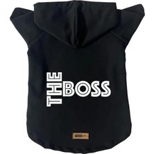 Uravas Store Monopetz Kapişonlu Sweatshirt Köpek ve Kedi Kıyafeti & Elbisesi - Siyah The Boss L Beden