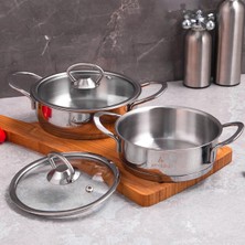 Uravas Store Aryıldız Petit 4 Parça Çelik Sahan Seti 14-16 cm