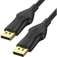 Uravas Store Unitek C1624BK-2M 8k Displayport 1.4 Kablo Siyah (8k @60Hz, 4K 144Hz, 1440P @240Hz) / 32.4gbps Bant Genişliği / 1.2 (Dsc), Fec, Dynamic Hdr Metadveri/altın Kaplama Fiş
