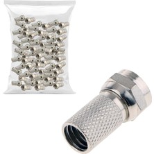 Uravas Store Usin 100 Adet Tv Uydu Anten Kablosu Ucu Rg6/u4 18MM Standart F Konnektör Konektör
