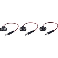 Uravas Store 3 Adet - 9 Volt 2.1 mm Jacklı Pil Başlığı, Adaptör Dönüştürücü Bağlantı Kablosu, Jack Battery Connector, (IC-232A)