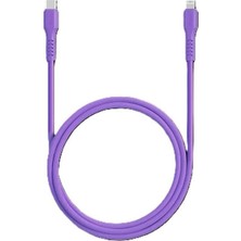 Uravas Store Ttec 27W Pd Type-C To Lightning ile Uyumlu Hızlı Şarj ve Data Kablosu 120CM Neon (Neon Mor) 2DK60NMR