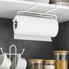 Uravas Store Alper Banyo Bpratik Solo Havluluk Beyaz, Dolap Altı Kağıt Havlu Tutucu, Delmeden Montajlı Mutfak Rulo Havluluk, Askılı Metal Düzenleyici