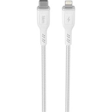 Knıt 30W Hızlı Şarj Destekli, Type-C To Lightning Şarj ve Data Aktarım Kablosu, 1 Metre, Beyaz