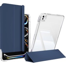 Uravas Store Zore ​​apple ile Uyumlu iPad Pro 13 2024 Kılıf Magnetik Ayrılabilen Airbagli Sliding Tablet Kılıfı Lacivert