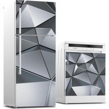 Uravas Store Buzdolabı ve Bulaşık Makinası Beyaz Eşya Sticker Kaplama 3D Metal