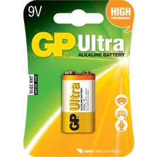 Uravas Store Gp Batteries GP1604AU Ultra Alkalin 6LF22/522/9V Pil, 9 Volt, Tekli Kart